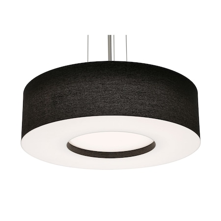 Afx Montclair 24in. Medium Base Pendant, Satin Nickel Finish, Black Shade MCP2432MBSN-BK